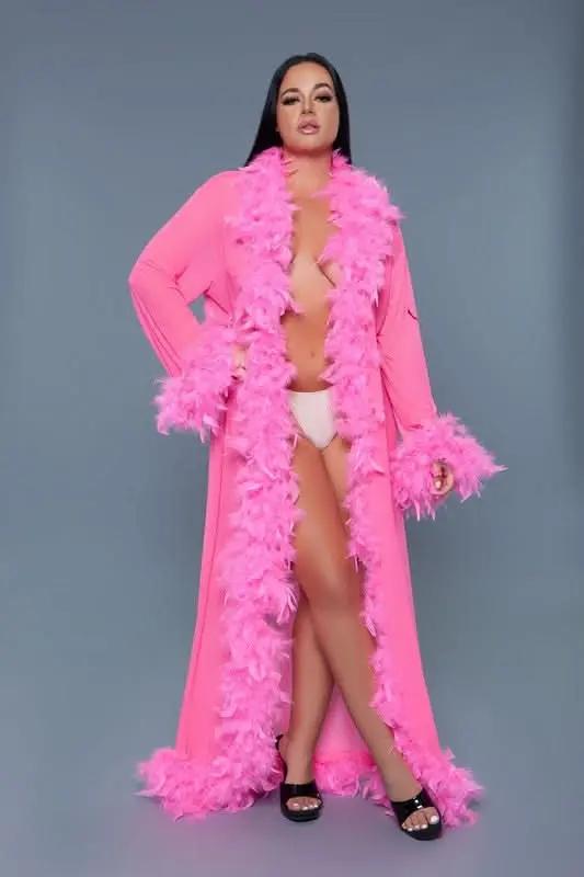 Glamour Boa Feather Trim Robe - Love Salve